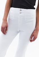 Bayan Beyaz Ultra Yüksek Bel Flare Pantolon ( TENCEL™ )