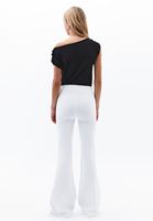 Bayan Beyaz Ultra Yüksek Bel Flare Pantolon ( TENCEL™ )