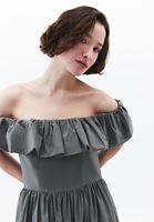 Women Green Off-Shoulder Balloon Dress