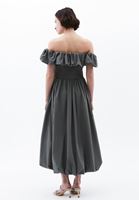 Women Green Off-Shoulder Balloon Dress