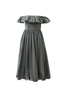 Women Green Off-Shoulder Balloon Dress