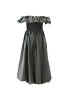 Women Green Off-Shoulder Balloon Dress