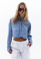 Women Mixed Pocket Detail Crop Shirt