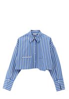 Women Mixed Pocket Detail Crop Shirt