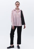 Women Mixed Oversize Poplin Shirt