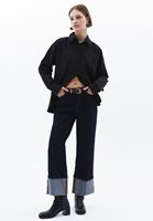 Women Black Loose Fit Poplin Shirt