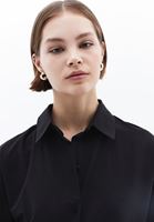 Women Black Loose Fit Poplin Shirt