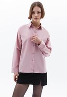 Women Pink Loose Fit Poplin Shirt