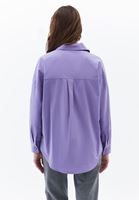 Women Purple Oversize Poplin Shirt