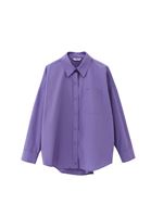 Women Purple Oversize Poplin Shirt