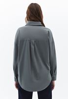 Women Green Oversize Poplin Shirt