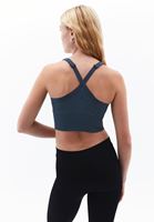 Women Blue Crop Singlet with Straps
