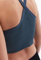 Women Blue Crop Singlet with Straps