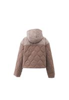 Women Mixed Quilted Crop Coat