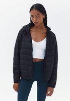 Women Black Quilted Crop Puffer Jacket