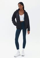 Women Black Quilted Crop Puffer Jacket