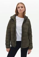 Women Green Quilted Crop Puffer Jacket