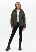 Women Green Quilted Crop Puffer Jacket