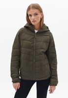 Women Green Quilted Crop Puffer Jacket