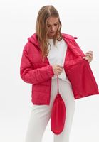 Women Pink Quilted Crop Puffer Jacket