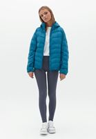 Women Blue Quilted Crop Puffer Jacket