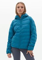 Women Blue Quilted Crop Puffer Jacket