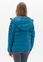 Women Blue Quilted Crop Puffer Jacket