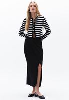 Women Black High Rise Skirt with Slit