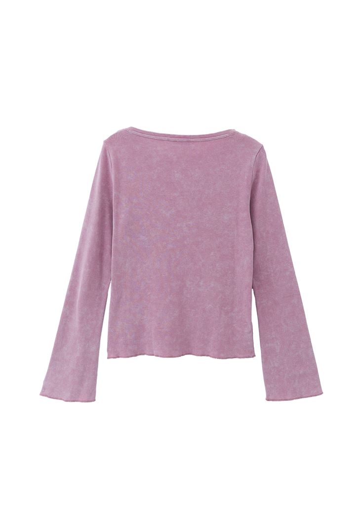 Women Lila Boat Neck Tshirt with Long Sleeves