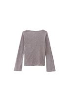 Women Grey Boat Neck Tshirt with Long Sleeves