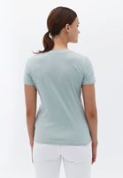 Women Green Cotton Crew Neck Tshirt