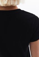 Women Black Cotton Crew Neck Tshirt