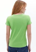 Women Green Cotton Crew Neck Tshirt