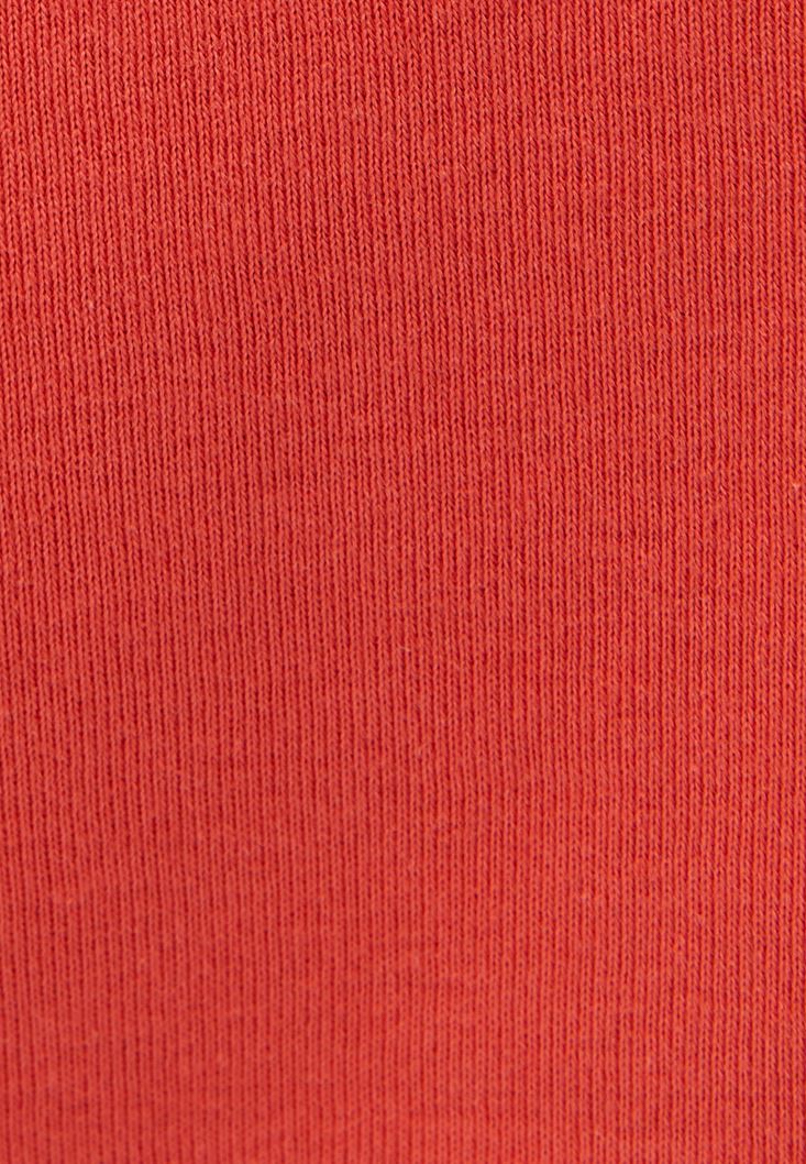 Women Orange Cotton Crew Neck Tshirt