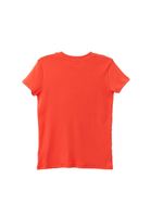 Women Orange Cotton Crew Neck Tshirt