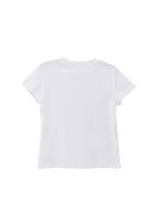 Women White Cotton Crew Neck Tshirt