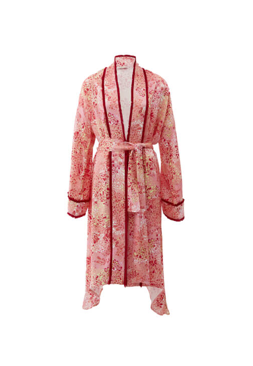 Bağlamalı Kimono ve Saten Pantolon Kombini