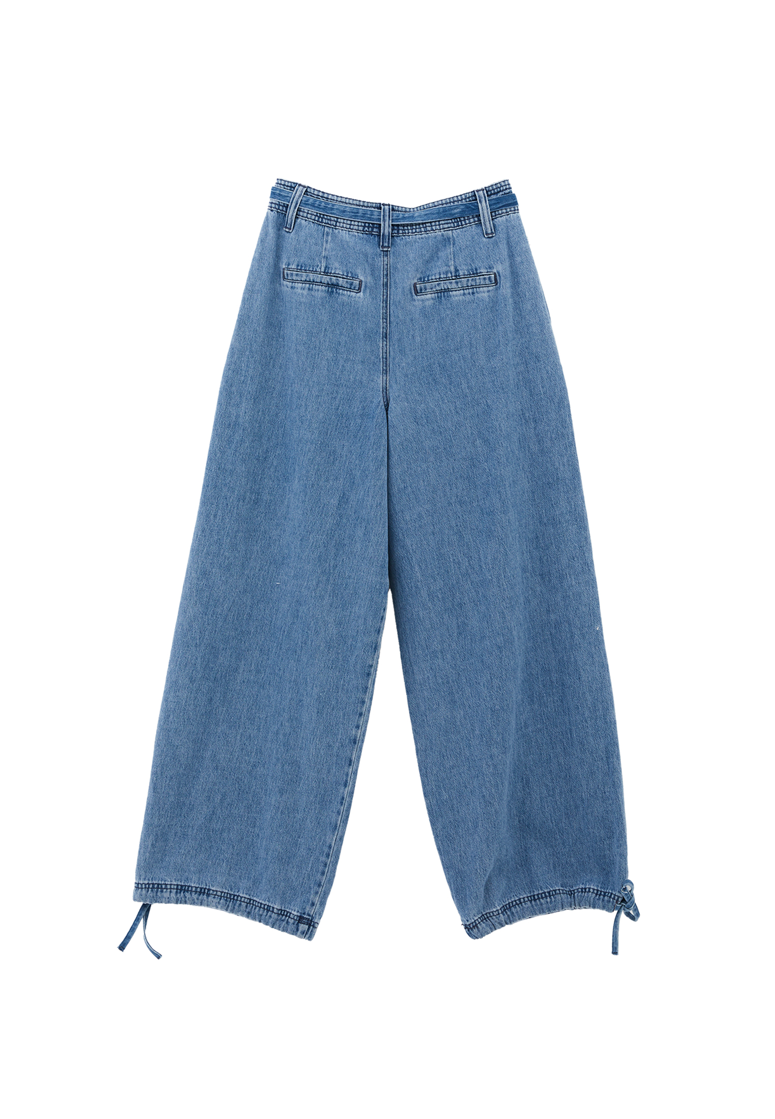 Blue High Rise Denim Balloon Pants Online Shopping | OXXOSHOP
