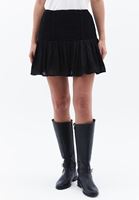 Women Black Gipped Mini Skirt