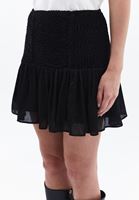 Women Black Gipped Mini Skirt