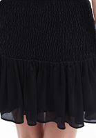 Women Black Gipped Mini Skirt