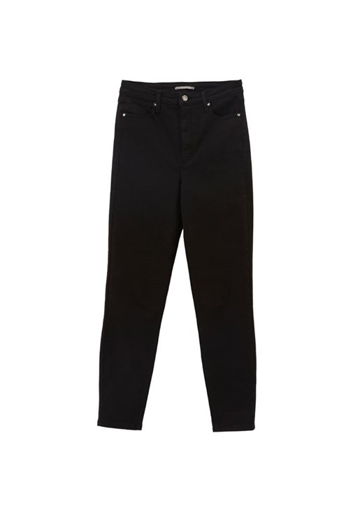 Yüksek Bel Skinny-Fit Pantolon ve Sıfır Yaka Tişört Kombini
