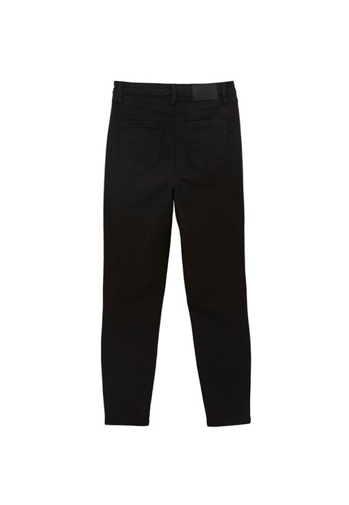Yüksek Bel Skinny-Fit Pantolon ve Sıfır Yaka Tişört Kombini