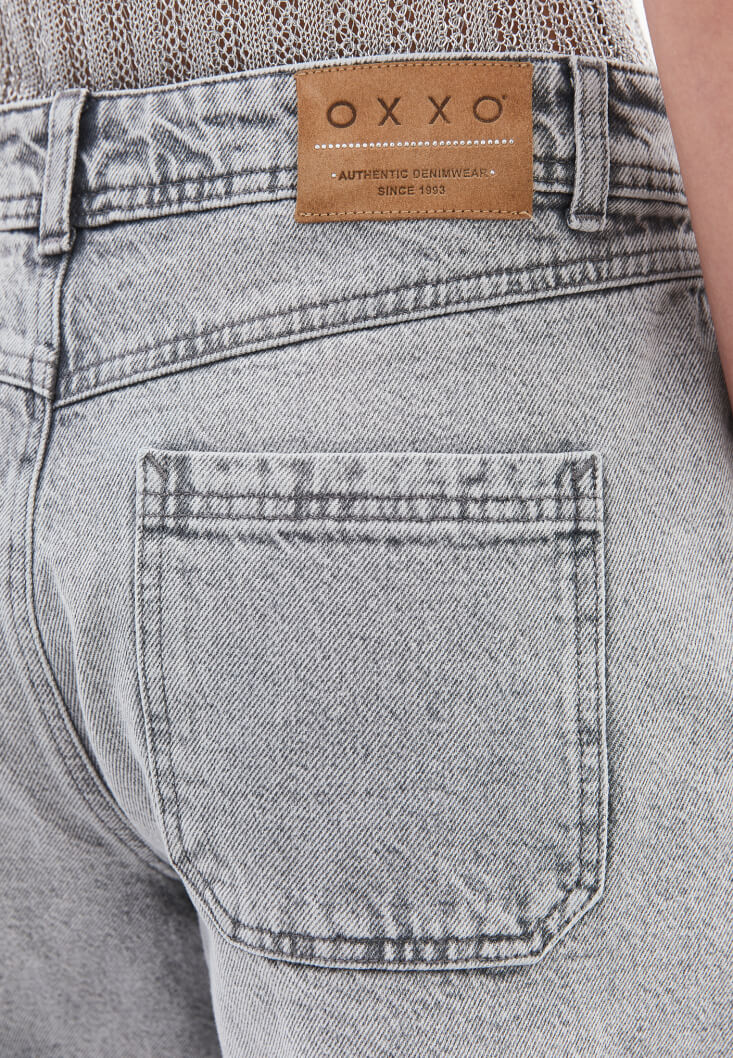 Women Grey Mid-Rise Bermuda Shorts