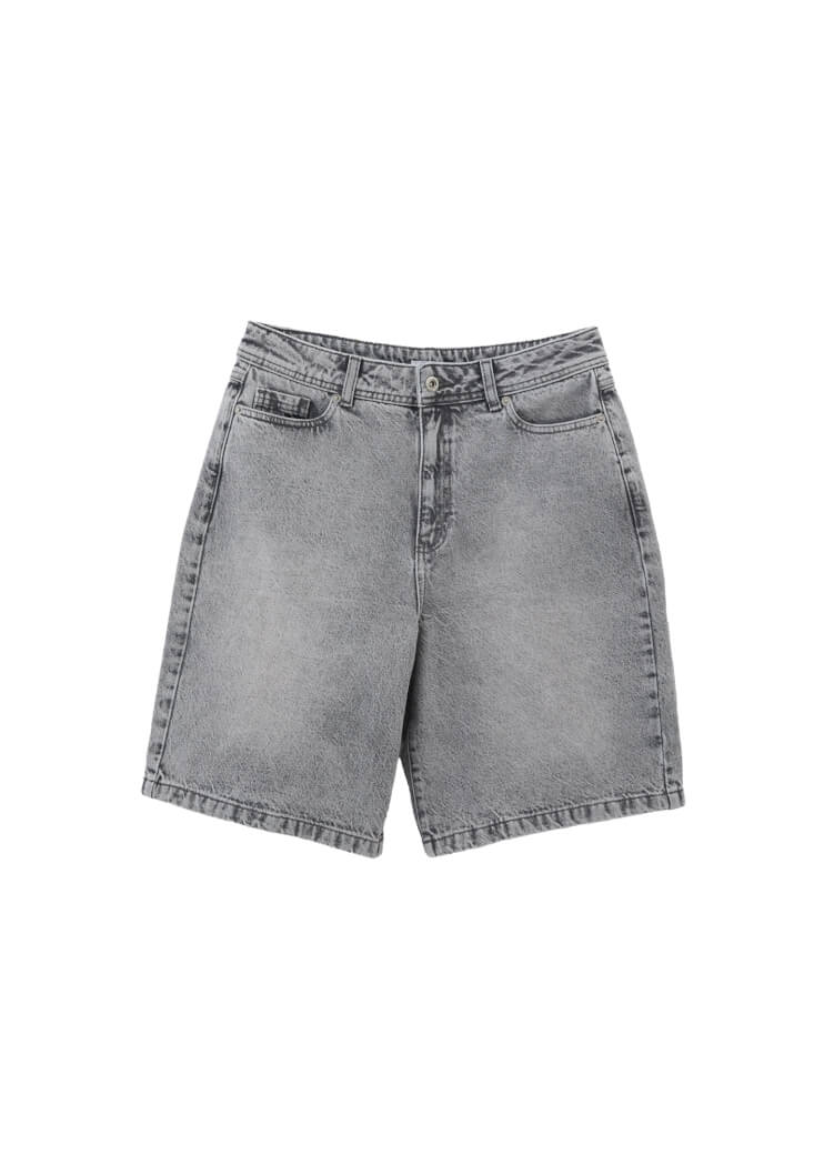 Women Grey Mid-Rise Bermuda Shorts