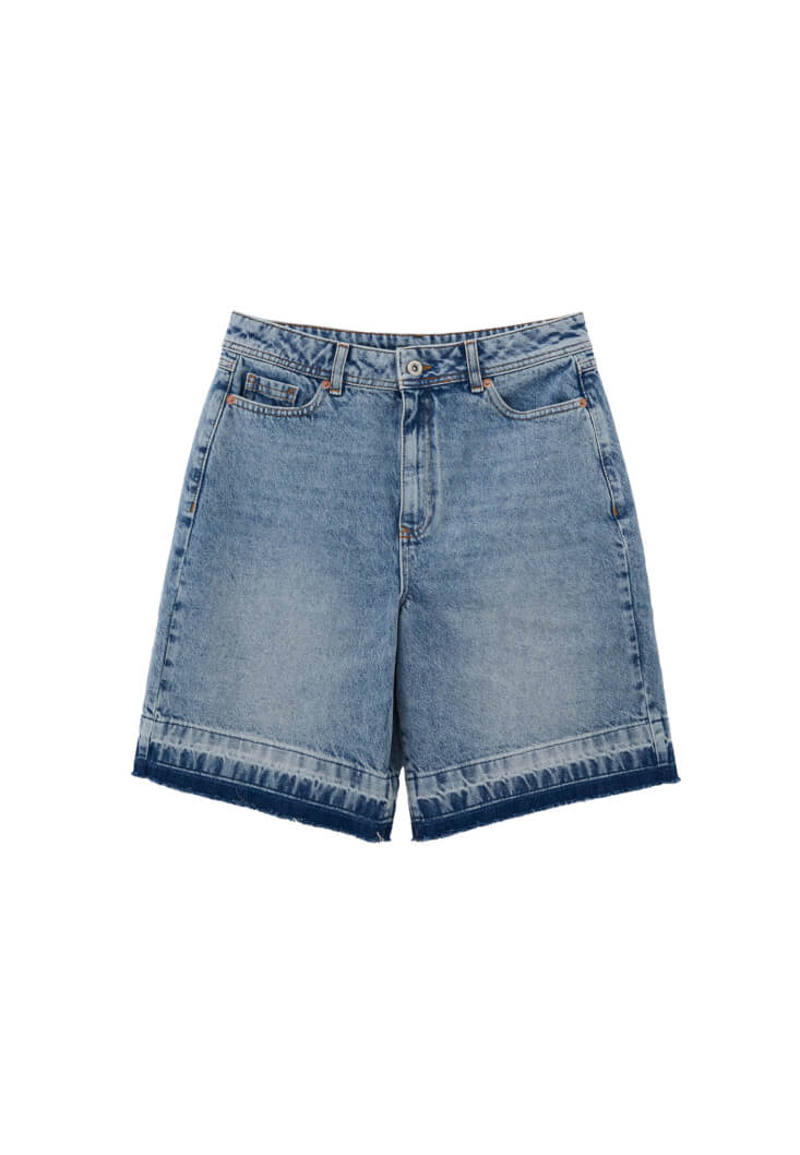 Women Blue Mid-Rise Bermuda Shorts
