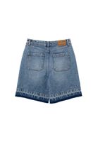 Women Blue Mid-Rise Bermuda Shorts