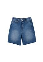 Women Blue Mid-Rise Bermuda Shorts