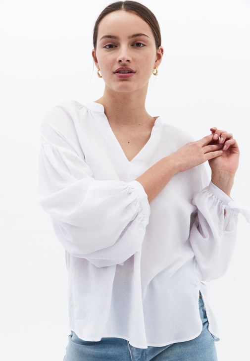 Keten Oversize Bluz ve Wide-Leg Pantolon Kombini