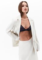 Bayan Bej Keten Karışımlı Oversize Blazer Ceket ( TENCEL™ )
